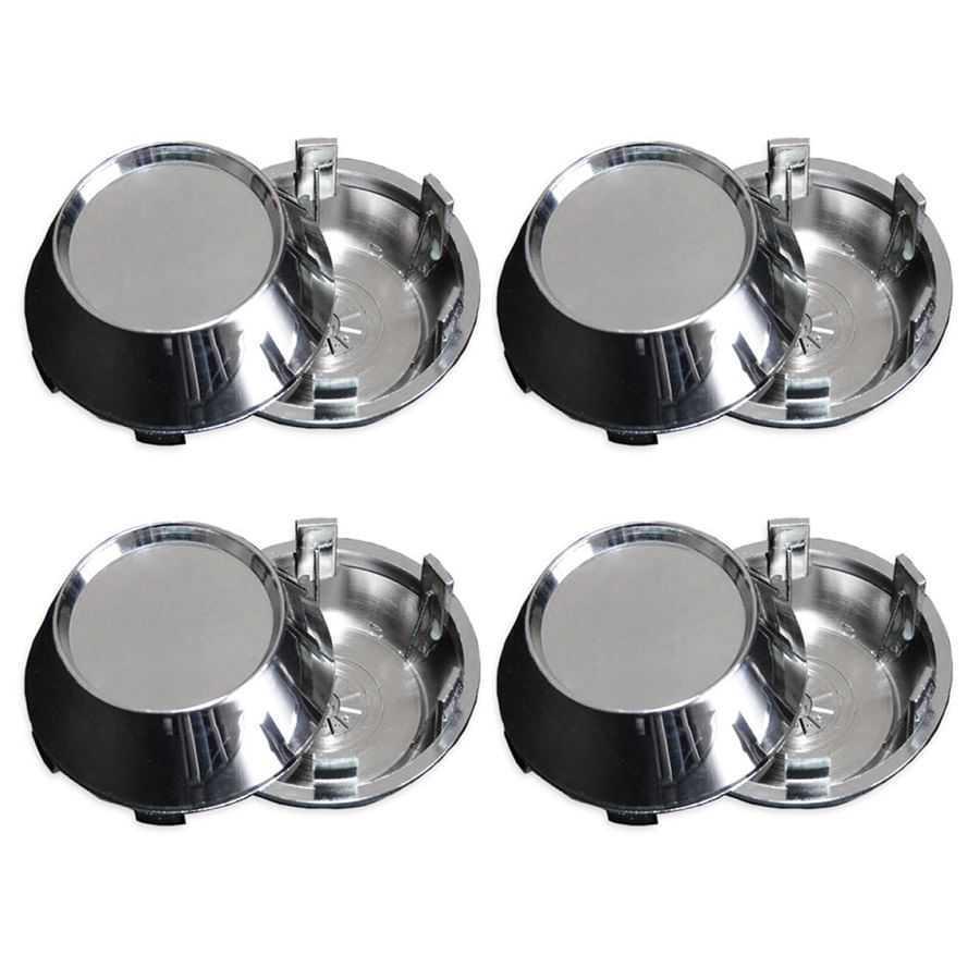 Jogo 4 Calota Centro Roda Lamborghini Cromado Reto Leandrinistore