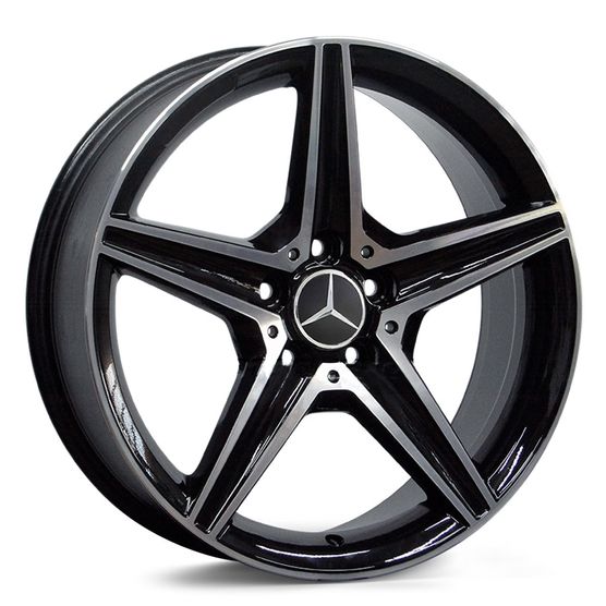 Jogo-de-Roda-Mercedes-C250-Sport-Preta-Diamantada Jogo-de-Roda-Mercedes-C250-Sport-Preta-Diamantada
