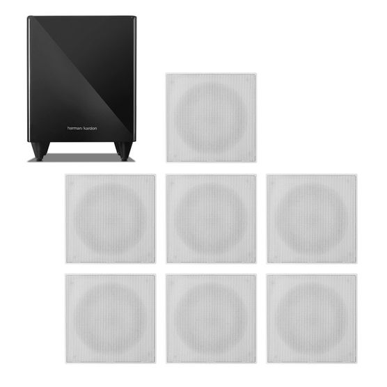 Kit Home Theater 7.1 JBL Caixa de Embutir CI8SA + Sub 210 Residencial