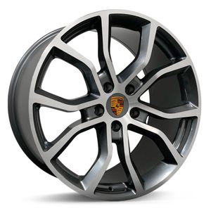 Jogo-Roda-Porsche-Cayenne-Aro-21---Grifite-Brilhante-Roda-Porsche-Cayenne-Aro-21-5x130-Tala-9511-Off-Set-46-58-1a