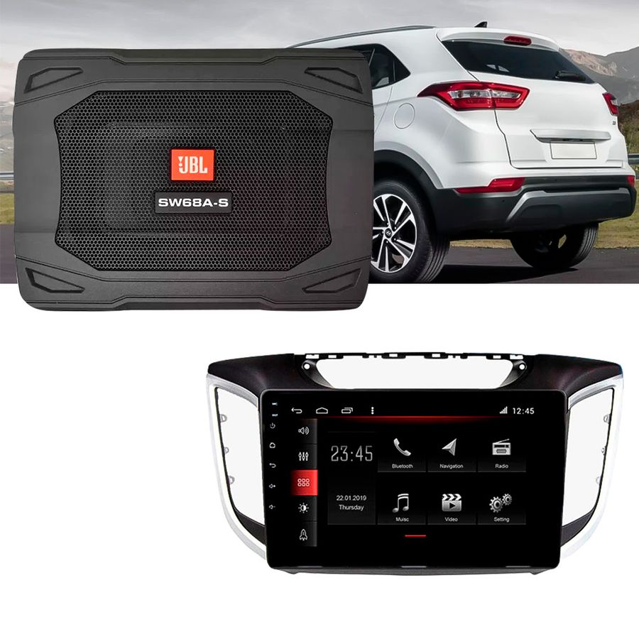 Multimídia 10'' Hyundai Creta 2018 a 2020 Android +Subwoofer