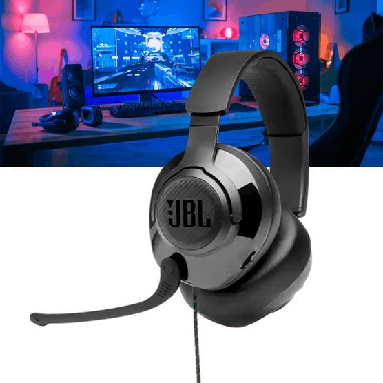 Fone de Ouvido Headset Gamer JBL Quantum 200 Preto - leandrinistore