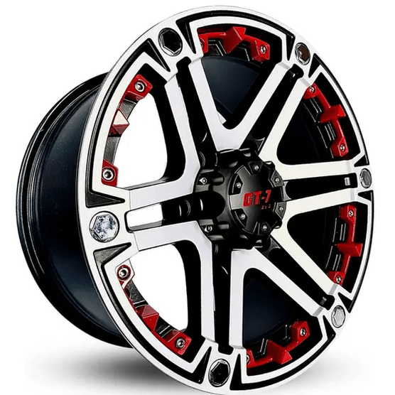 Jogo-Roda-GT7-Dakar-Aro17-Preta-Diamatada-Red Jogo-Roda-GT7-Dakar-Aro17-Preta-Diamatada-Red