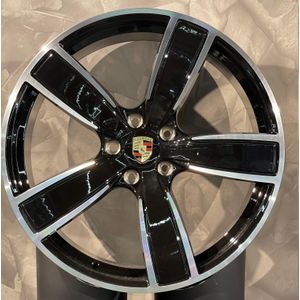 Jogo-Roda-Porsche-Cayenne-Turbo-E-Hibrid-Aro-22-Preta-Diamantada