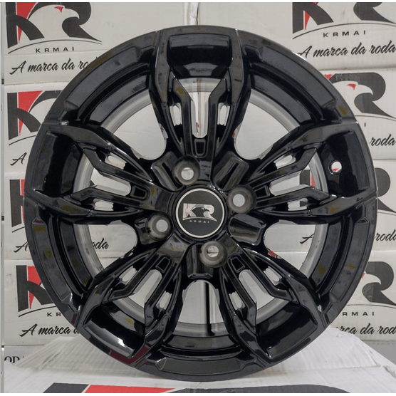 Jogo-Roda-KR-K61-Aro-15-Preta-Brilhante Jogo-Roda-KR-K61-Aro-15-Preta-Brilhante