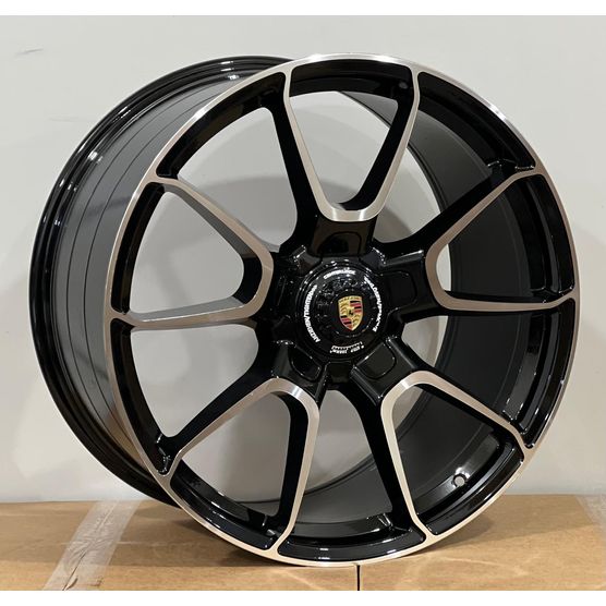 Jogo Roda Porsche Turbo S Aro 20 - Preta Diamantada 5X130