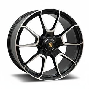 Jogo-Roda-Porsche-Turbo-S-Aro-20-21---Preta-Diamantada---5X130