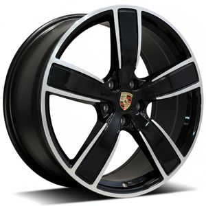 Jogo-Roda-Porsche-Cayenne-Turbo-E-Hybrid-Aro-22---Preta-Diamantada---5x130